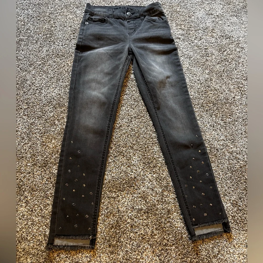 Justice Black Skinny Jeans with Studs